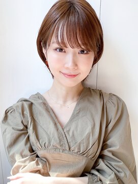 トゥーナ 表参道(tona) 小顔前髪くびれイヤリングカラーAラインボブマロンベージュ