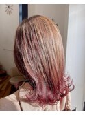 豊橋ビーシャイン★ミントベージュ×ピンクレッドグラデーション