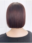 ブラウンボブ_グレージュカラーボブウルフ_ba411671