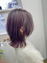 ネイビー(Navy)&nbsp;ミディアムウルフ×『パープルグレージュ』