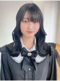 アッシュブラックくびレイヤーエモージュ美髪_ba493051