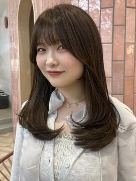 ポイントファイブバイソレイユ 小松店.5 by SOLEIL) ロング顔まわりレイヤーショコラブラウン