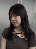 小顔見え・顔まわりレイヤー×ツヤダークカラー
