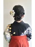 卒業式ヘア／成人式レア／お団子ヘア／ヘアアレンジ／着物ヘア