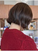 ラフに決まる大人抜け感ミニボブとブリーチなし透明感カラー♪
