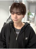 フェザーパーマシャドウパーマダークブラウン毛流れパーマ