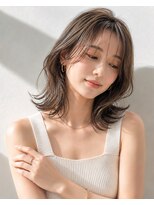 アッシュ 学芸大学店(Ash) ミディアムレイヤー/大人女性/ベージュアッシュ/脱白髪染め