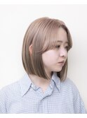 ミルクティーベージュ#ダブルカラー#ボブ#ブリーチ#豊橋#豊川