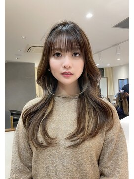 ロンド マーレ 天神大名店(Lond mare) デザインカラー/レイヤーカット/ウェットヘア/オリーブベージュ