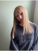 ブロンド/切りっぱなし/ハイトーン