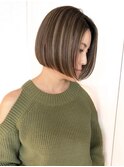 ハイライトバレイヤージュダブルカラーショートカット30代40代