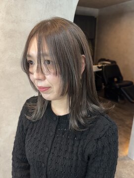 ガニー 流山おおたかの森(GANNI) ［△大人可愛い外ハネミディ×ブリーチなしオリーブベージュ］