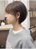大人似合わせレイヤーカット30代40代50代ショート×アースカラー
