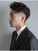 ブルーブラックスパイキーショートサーフカールフェザーパーマ