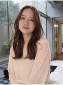 ゆるっとセミロングとマロンベージュ
