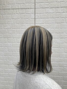 ミミックヘアー(MiMic hair) アンブレラカラー、ホワイトベージュ、ブラック