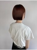 ショートボブ/オレンジカラー/暖色カラー/30代40代50代