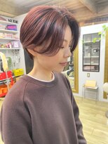 ヌード(NUDE)&nbsp;NUDEダークチェリー前髪なしショート大人ショートボブ