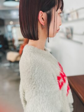ペイジヘアー(paige hair) レッドブラウンボブワイドバング