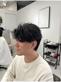 ニュアンスパーマフェザーパーマセンターパートワンカールパーマ
