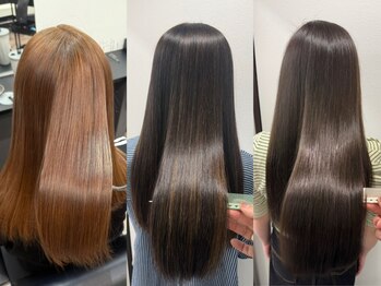 ヘアースマイルクー(HAIR SMILE COEUR)の写真/【コスメ登録薬剤使用】ダメージレスで自然な仕上がり◎乾かすだけで憧れのストレートヘアに!
