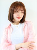 うるつやストレートボブと透け感前髪の美髪ヘア