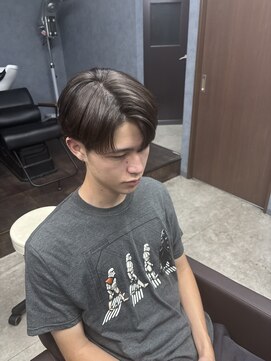 クレオ 福大通り店(CREO) 黒髪×センターパート