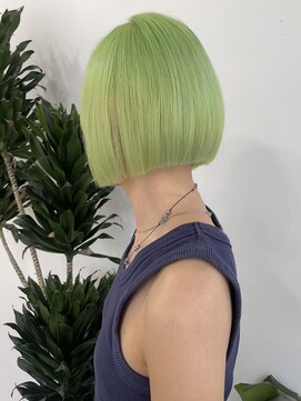 アワーズ 南青山(Our's) ブリーチ1回カラー/ライムグリーン/ダブルカラー