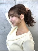 小顔に見せるレイヤーカット/白髪ぼかしハイライト/髪質改善
