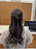 カチモリヘア/リボンアレンジ/ハーフアップ/結婚式ヘア