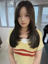 ナンバー ノード 渋谷(N° node) レイヤーカット×韓国風巻き髪×ベージュブラウン