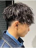 ツイストスパイラルパーマ メンズハイライト マッシュ メッシュ