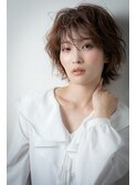 オレンジベージュニュアンスパーマウルフカットv北浦和30代40代