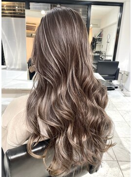 ブレンド 渋谷(BLend) 前髪ハイライトカラーこなれミディイメチェンウェーブパーマ