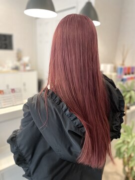 ヴィフ ヘアアンドデザイン(Vif hair&design) 柔らかくすみピンク×ストレートロング