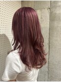 20代30代40代レイヤーカット韓国風ピンクカラー暖色系