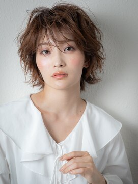 カバーヘア ブリス 志木南口駅前店(COVER HAIR bliss) オレンジベージュウェットヘア抜け感ウルフカットu志木20代30代