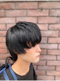ブルーブラック×ウルフカット