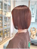 冬の褒められ◎切りっぱなしストレートボブ×暖色
