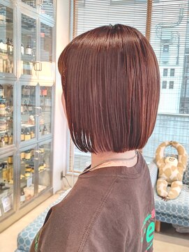 オーガニック リブ 川越(organic+live) 冬の褒められ◎切りっぱなしストレートボブ×暖色