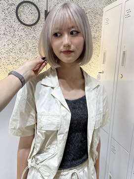 オプス 大名店(Ops) ☆淡色ホワイトミルクティー×ラインボブ