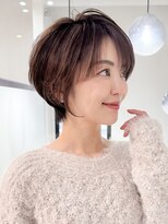 ロンドエニカ 大宮(Lond enika)&nbsp;黒髪カタログ/ショート/オリーブグレー/小顔に見せるヘア☆148