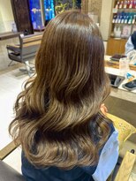 ヘアリゾート粋 ティガ 池袋店(tiga)&nbsp;巻き髪ロング/オリーブベージュ/透明感カラー