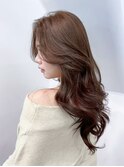 ロンググレージュ韓国ヘアオリーブベージュ_ba580691