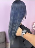 ブルー×シルバーのグラデーション×デザインカラー