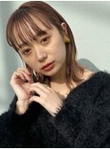 モカベージュとシースルーバング