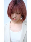 ペールカラー ピンク ストレートボブ