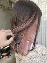 《*薄めピンクインナーカラー*》様々なメイクや服装にも合わせやすく、初めてのインナーカラーにも◎[天神]