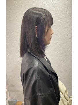 アジールヘア 所沢プロペ通り店(agir hair) インナーナチュラルパープル紫イヤリング所沢