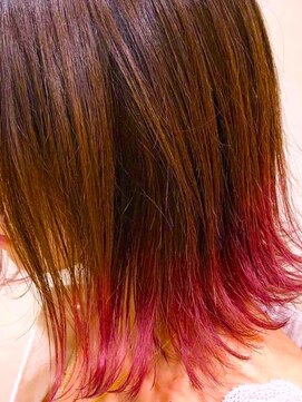 アズールサン 草加西口店(azule-sun) グラデーションカラー,裾カラー,チェリーレッド,ボブ/草加駅